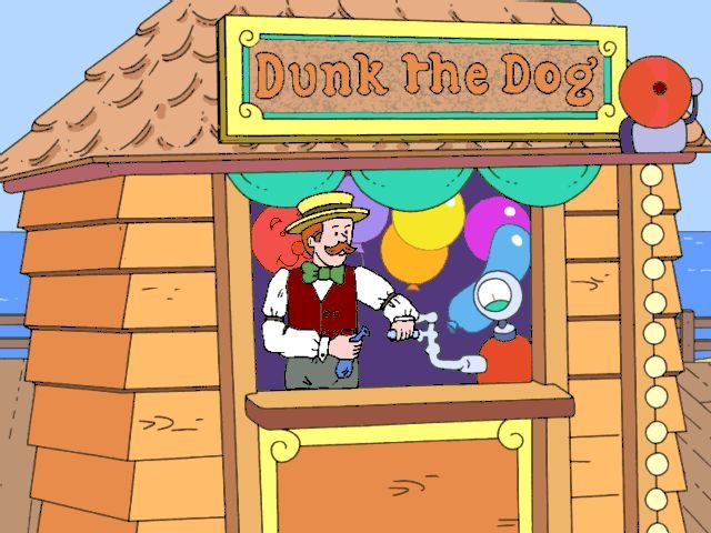 Clifford the Big Red Dog: Reading (Windows) screenshot: Intro - a booth at the boardwalk