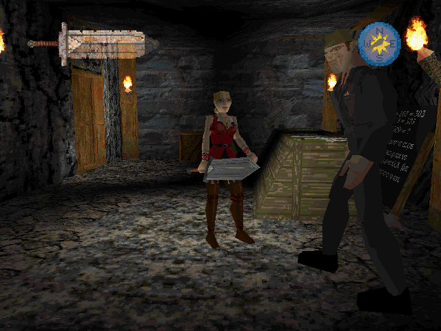 Excalibur 2555 A.D. (Windows) screenshot: Also, you will encounter friendly characters.