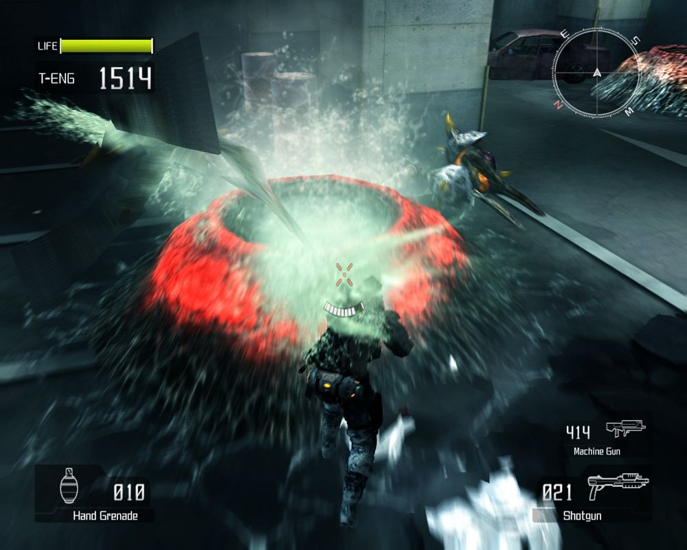 Lost Planet: Extreme Condition (Windows) screenshot: You need to destroy those holes to stop the hatching of bugs.