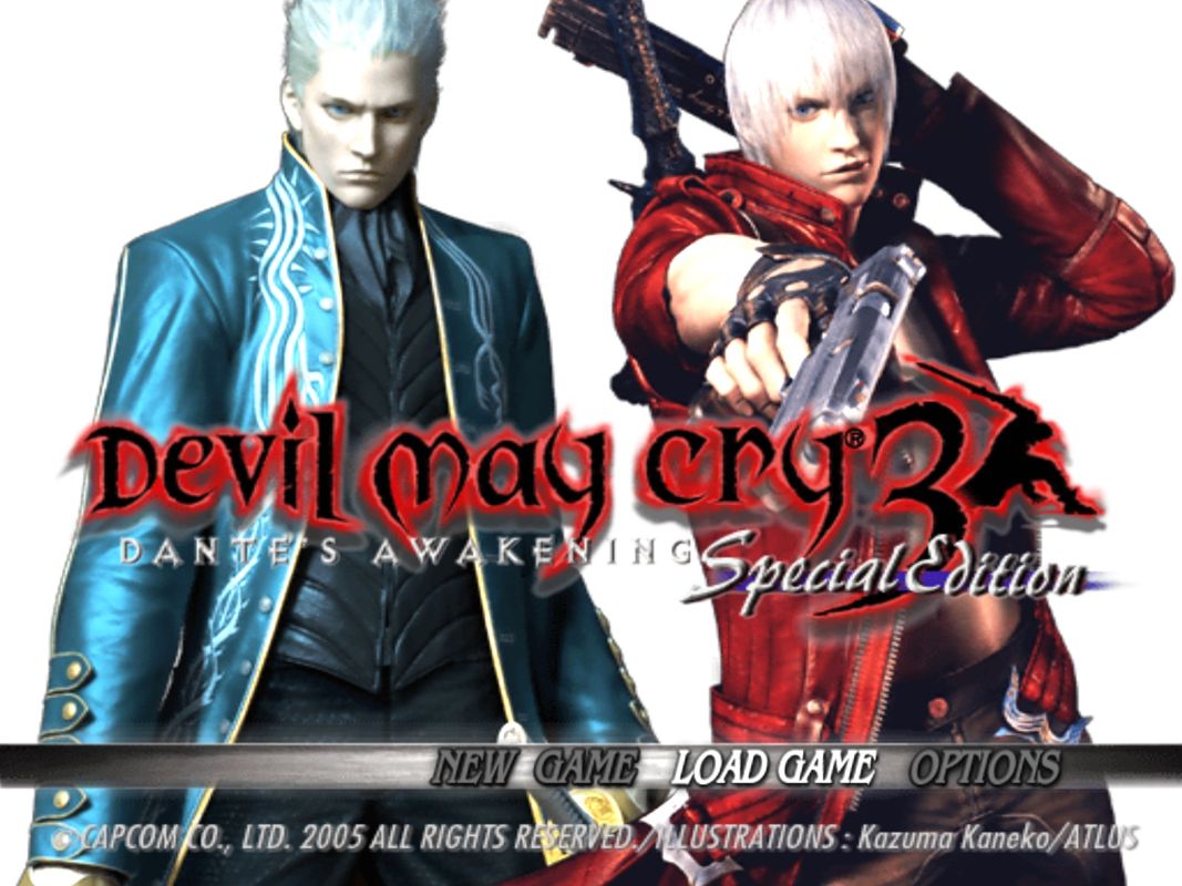 Devil May Cry 3: Dante's Awakening - Special Edition (Windows) screenshot: Main menu
