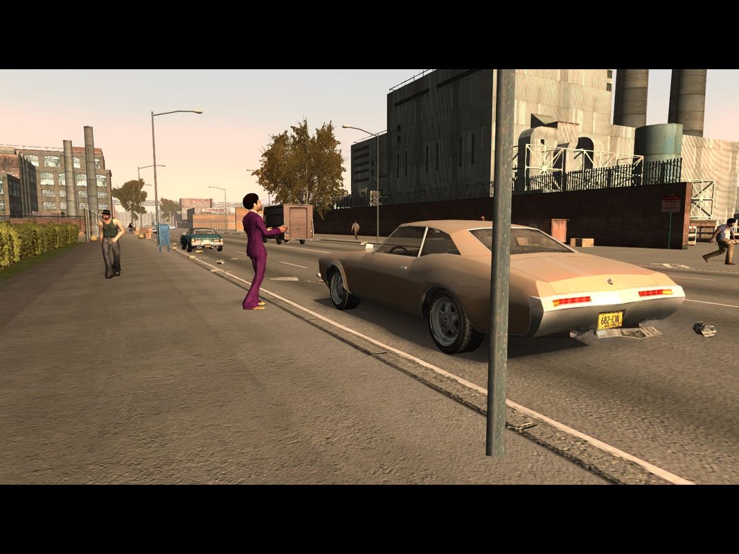 Driver: Parallel Lines (Windows) screenshot: Slink tells me what to do next. Notice that really cool dude on the left.