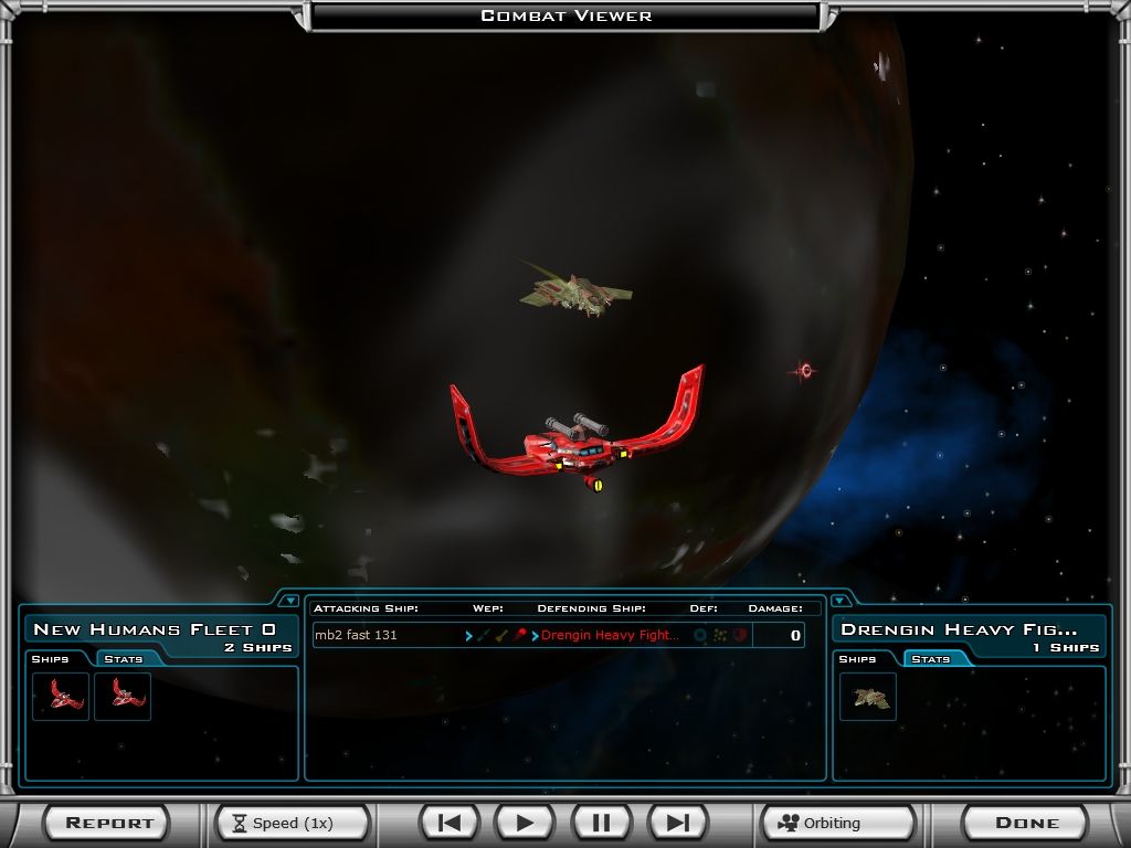 Galactic Civilizations II: Dark Avatar (Windows) screenshot: Well, I got the first shot in, but he annihilated me anyway.