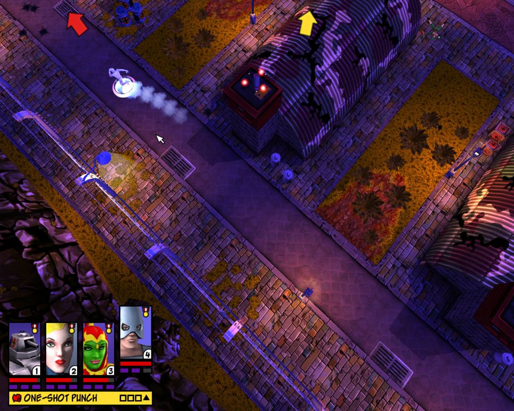Freedom Force vs The 3rd Reich (Windows) screenshot: Bullet races through the level, I could barely catch him here!