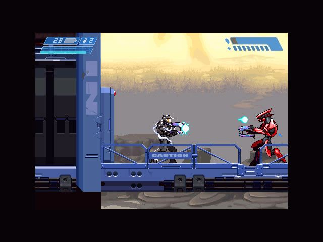 Halo Zero (Windows) screenshot: Outside, using an alien weapon.