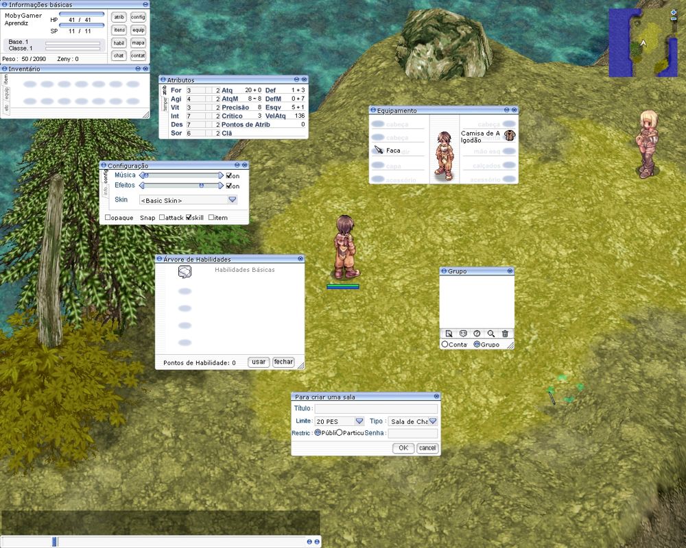 Ragnarök Online (Windows) screenshot: Opening all the possible info windows.