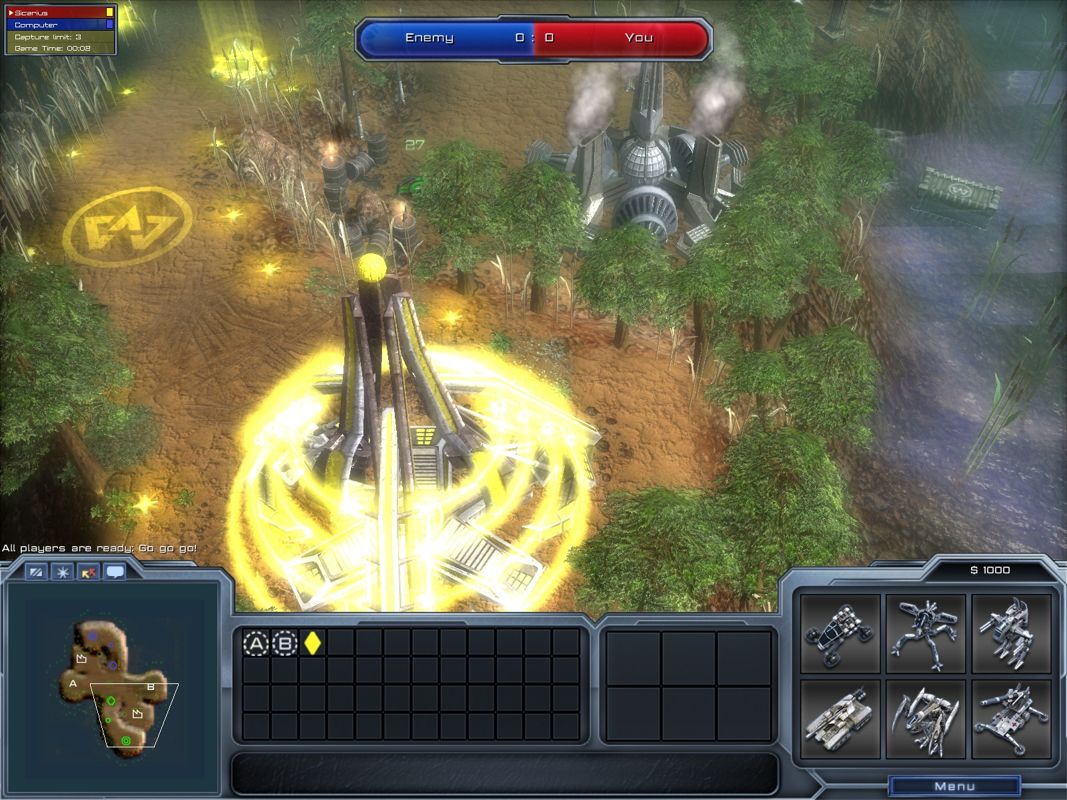 Arena Wars Reloaded (Windows) screenshot: The round has started. Time to build your units.