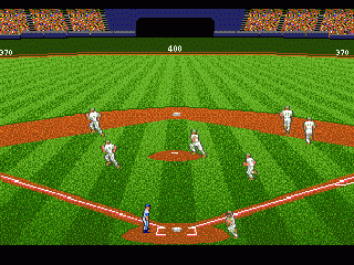HardBall 4 (Genesis) screenshot: The field gets crowded.