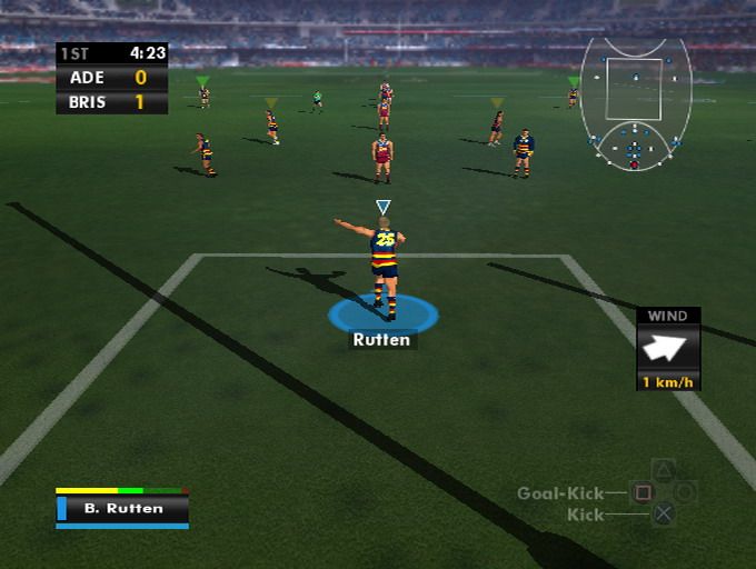 AFL Premiership 2007 (PlayStation 2) screenshot: Kick out from the goal square