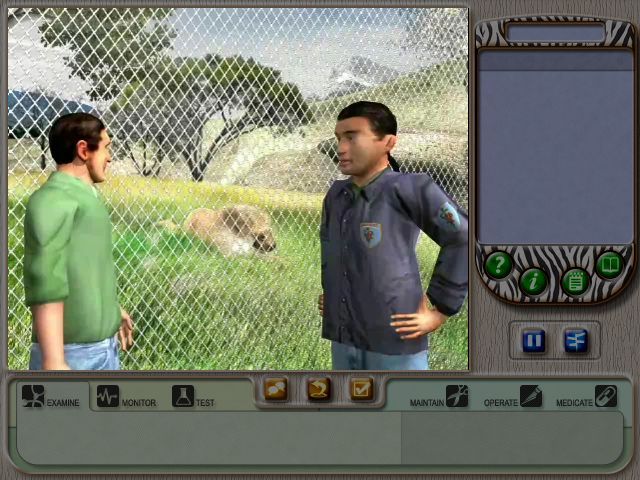 Zoo Vet (Windows) screenshot: These two brief you on the current problem.