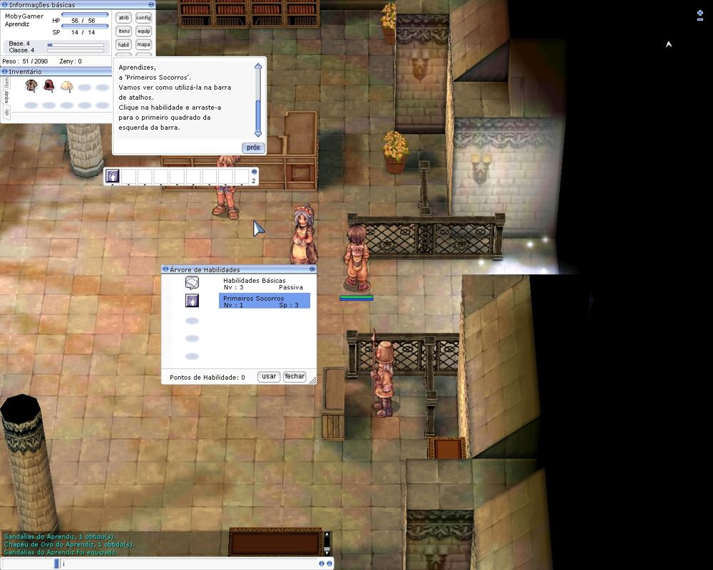 Ragnarök Online (Windows) screenshot: You can drag and drop skills to a fast-cast bar.