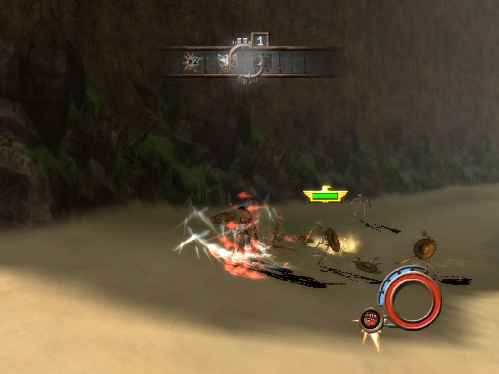 Gladiator: Sword of Vengeance (Windows) screenshot: Beach massacre with heroic powers