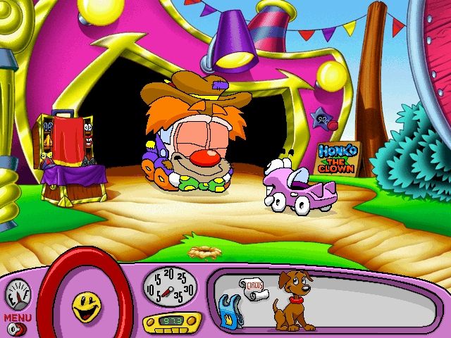 Putt-Putt Joins the Circus (Windows) screenshot: Honker has a new nose.