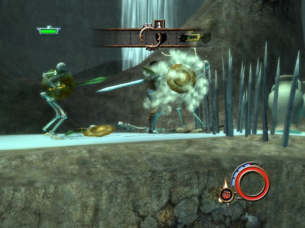 Gladiator: Sword of Vengeance (Windows) screenshot: Smashing undead.