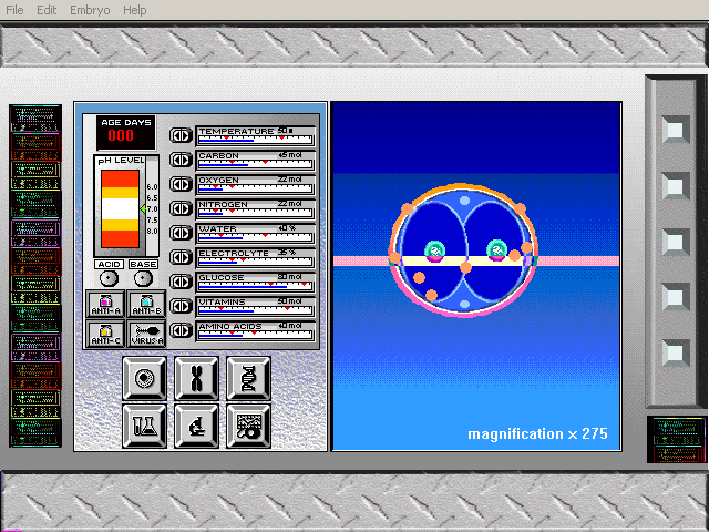 G-Netix (Windows 3.x) screenshot: And so it goes... an embryo