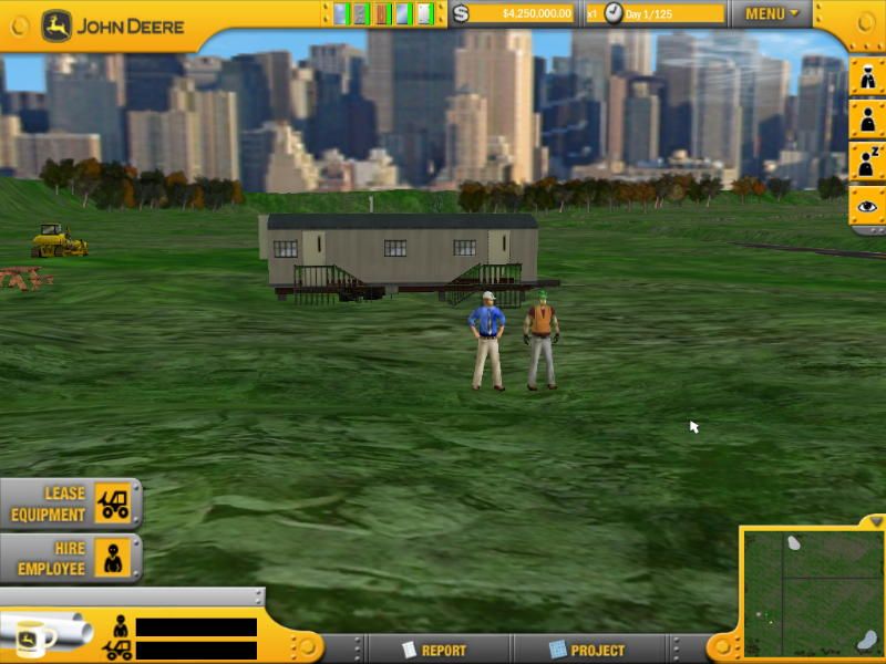 John Deere: American Builder Deluxe (Windows) screenshot: Scenario 1 construction site zoom