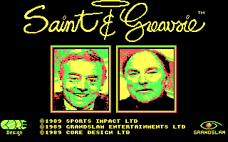 Saint & Greavsie (DOS) screenshot: Title Screen (CGA)