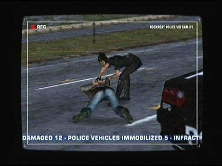 Need for Speed: Most Wanted (PlayStation 2) screenshot: I was busted by woman officer, oh shame
