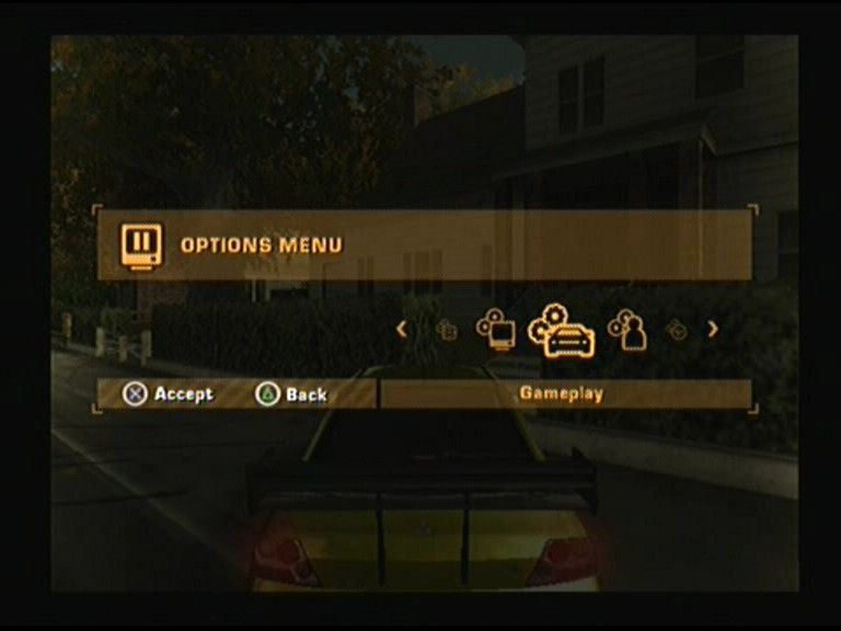 Need for Speed: Most Wanted (PlayStation 2) screenshot: Options Menu