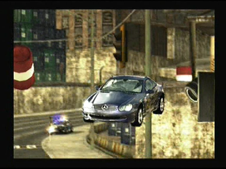 Need for Speed: Most Wanted (PlayStation 2) screenshot: Taking a shortcut