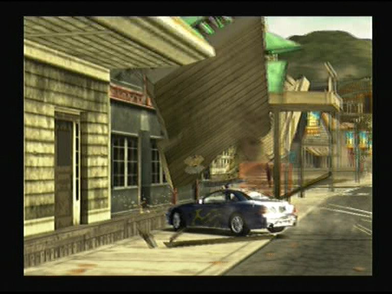 Need for Speed: Most Wanted (PlayStation 2) screenshot: Oops, i broke a roof