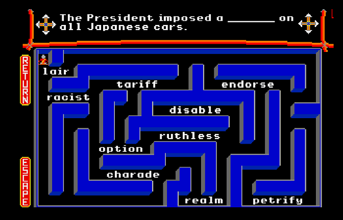 The Word Master (Apple IIgs) screenshot: Master's Maze