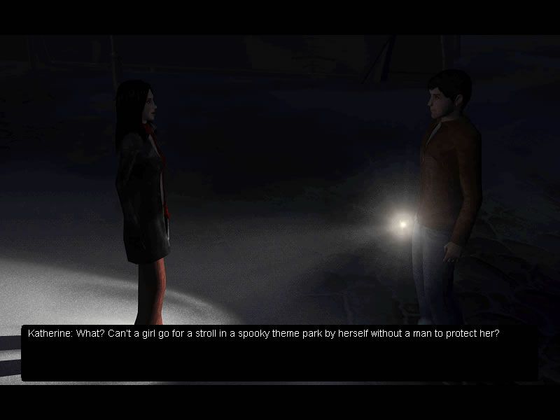Delaware St. John: Volume 3: The Seacliff Tragedy (Windows) screenshot: The new character Katherine has an important role in the game.