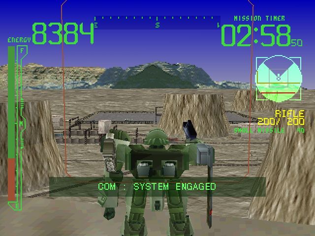 Armored Core: Project Phantasma (PlayStation) screenshot: Top of the mountain