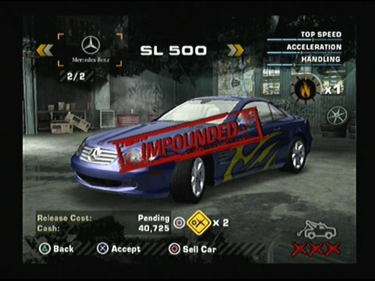 Need for Speed: Most Wanted (PlayStation 2) screenshot: My car was impounded