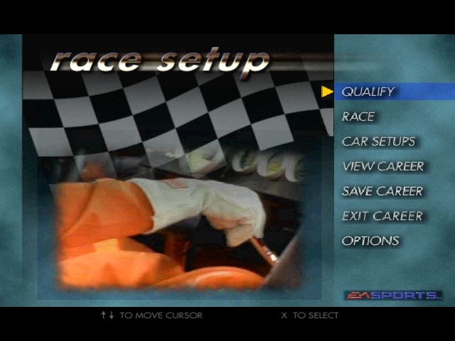 Andretti Racing (PlayStation) screenshot: Race setup
