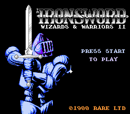 IronSword: Wizards & Warriors II (NES) screenshot: Title screen