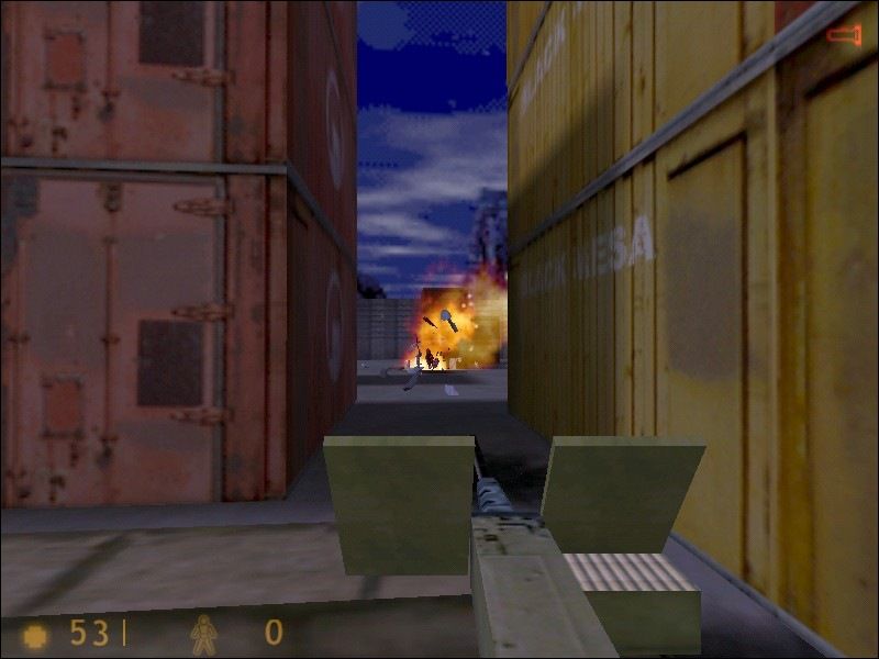 Half-Life: Uplink (Windows) screenshot: Hitting some small tank makes things easier.