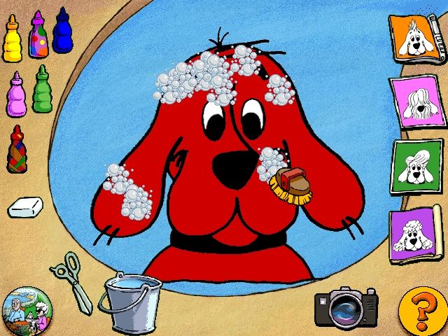 Clifford the Big Red Dog: Thinking Adventures (Windows) screenshot: Scrubbing bubbles!