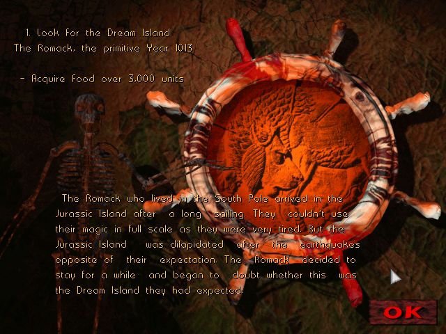 Jurassic War (DOS) screenshot: Mission background