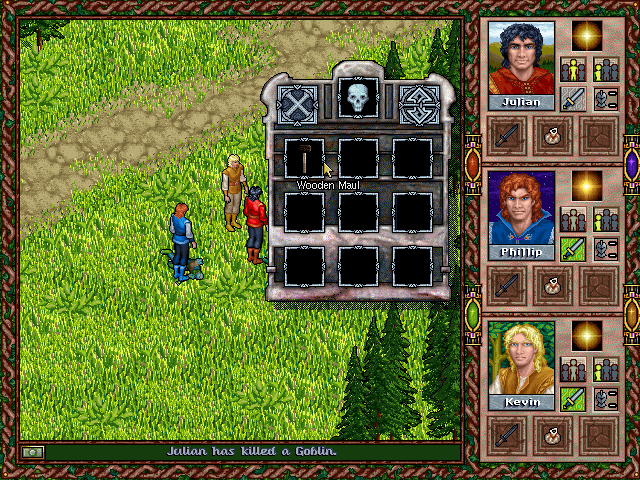 Halls of the Dead: Faery Tale Adventure II (DOS) screenshot: Looting the corpse!