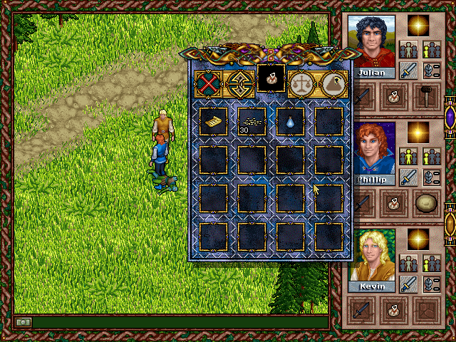 Halls of the Dead: Faery Tale Adventure II (DOS) screenshot: Out of his inventory and into mine!