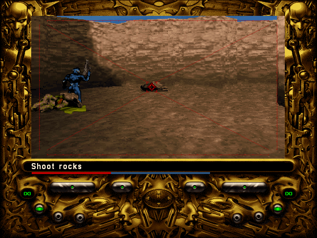 Perfect Assassin (DOS) screenshot: Targeting a dangerous new enemy.