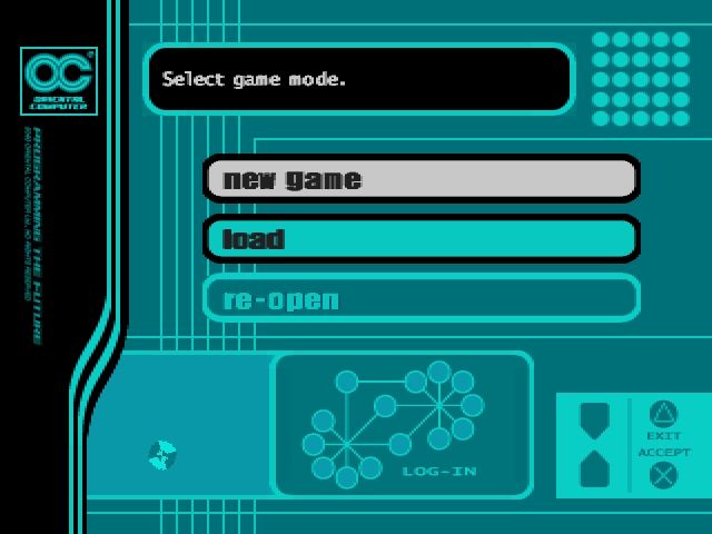 Ace Combat 3: Electrosphere (PlayStation) screenshot: Start menu