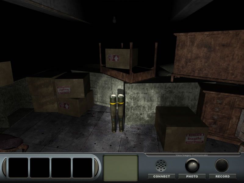 Delaware St. John: Volume 1: The Curse of Midnight Manor (Windows) screenshot: Exploring the basement; I found some boots.