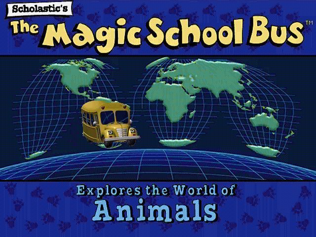 Scholastic's The Magic School Bus Explores the World of Animals (Windows) screenshot: Magic School Bus title screen