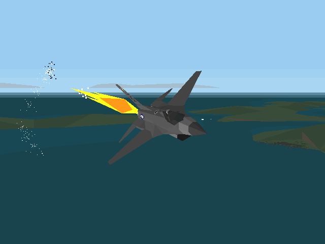 A-10 Cuba! (Windows) screenshot: F-16 in trouble!