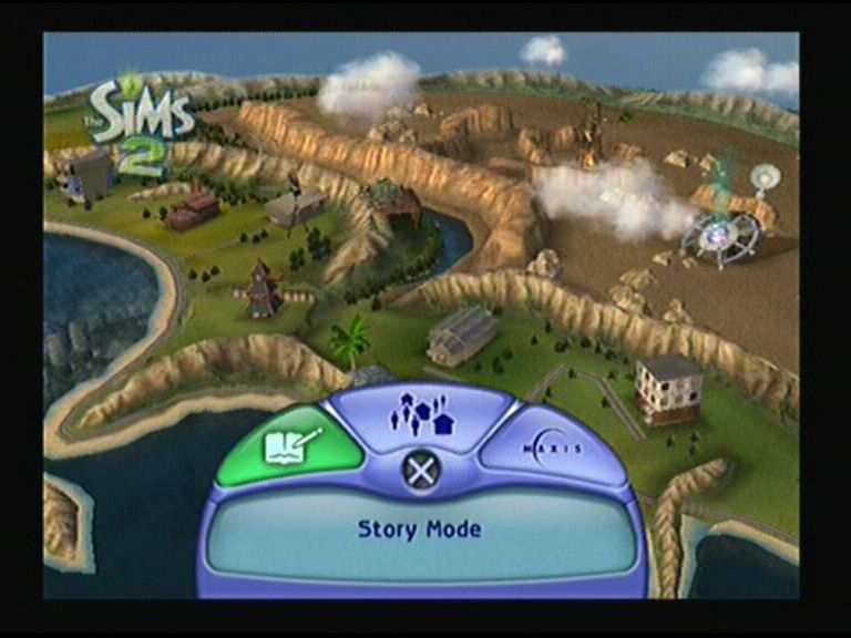 The Sims 2 (PlayStation 2) screenshot: Main Menu