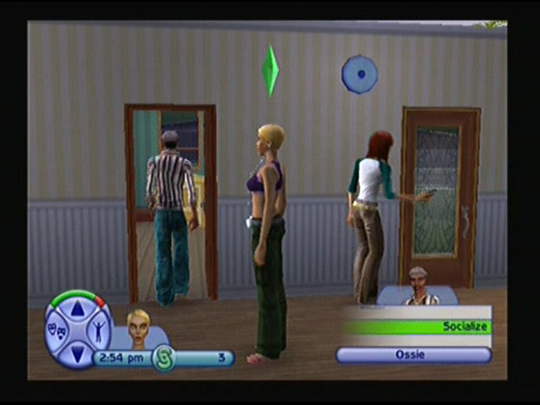 The Sims 2 (PlayStation 2) screenshot: Uninvited guests