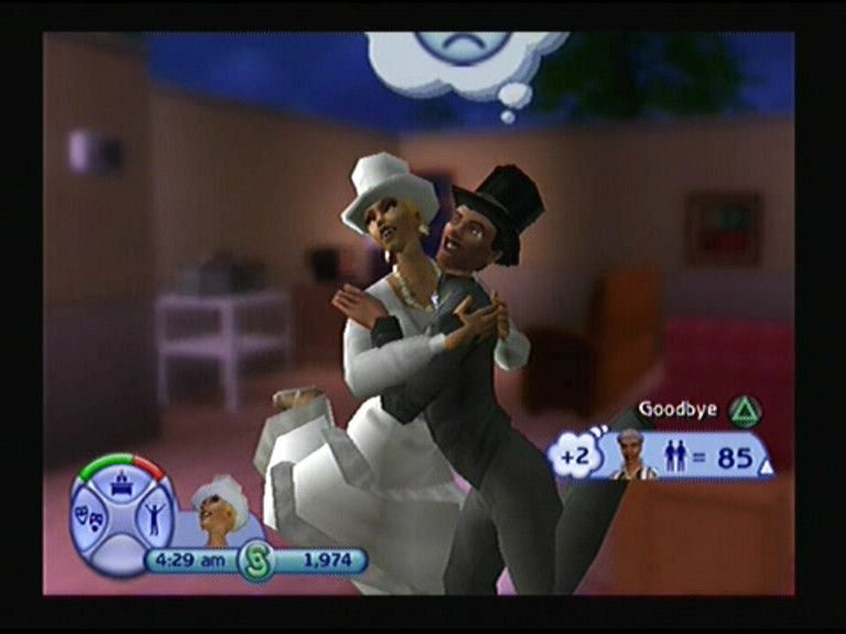The Sims 2 (PlayStation 2) screenshot: Happily married, yeah right