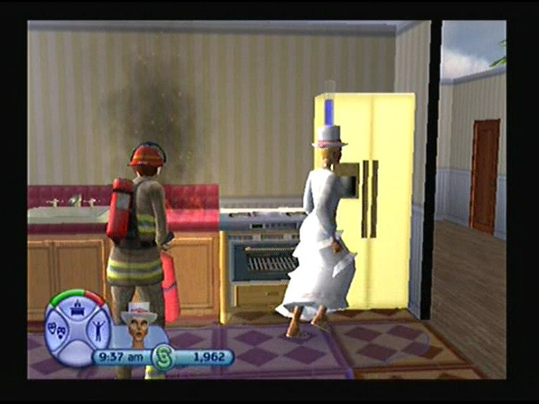 The Sims 2 (PlayStation 2) screenshot: I can't cook, but at least i am married