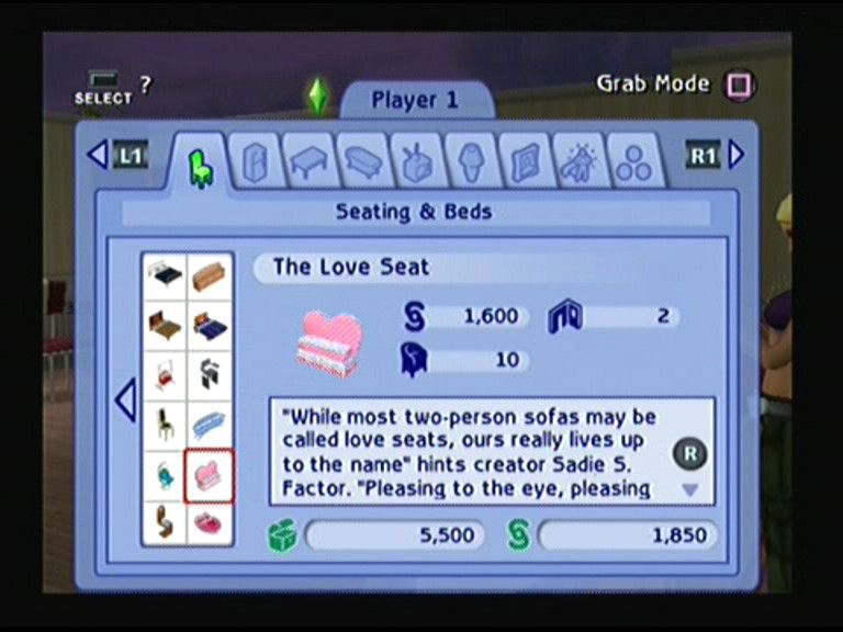 The Sims 2 (PlayStation 2) screenshot: Meaning of life is getting lot of stuff - scientific fact about woman