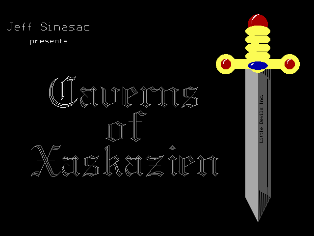 Caverns of Xaskazien (DOS) screenshot: Title screen