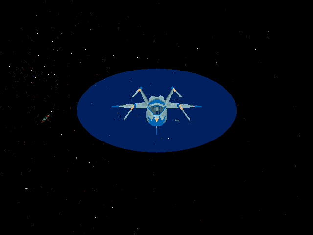 Renegade: Battle for Jacob's Star (DOS) screenshot: Mission - external view