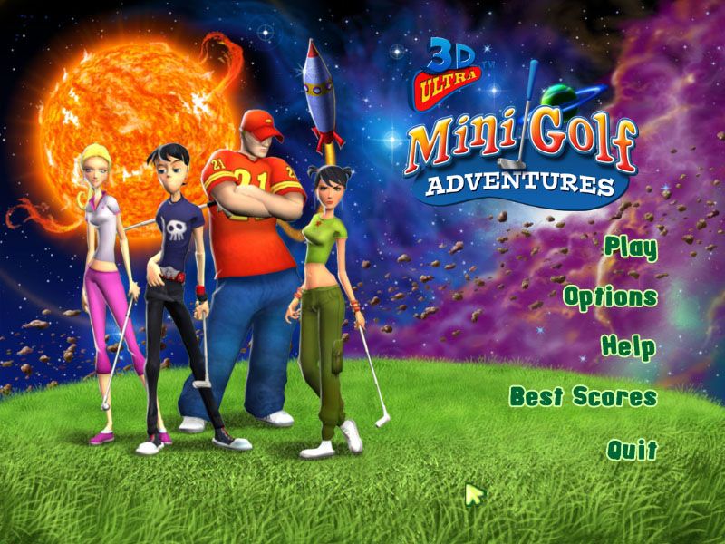 3D Ultra Mini Golf Adventures: Space (Windows) screenshot: Title screen