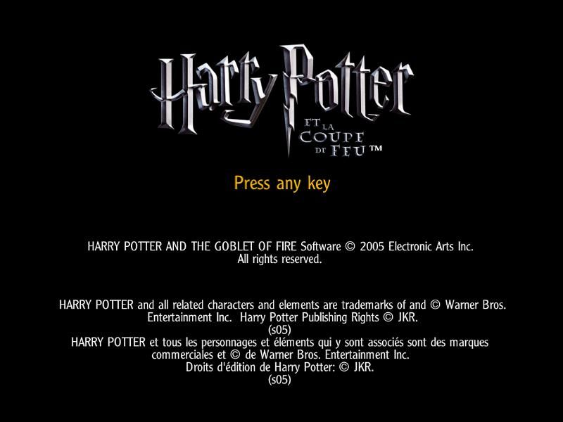 Harry Potter and the Goblet of Fire (Windows) screenshot: Title screen