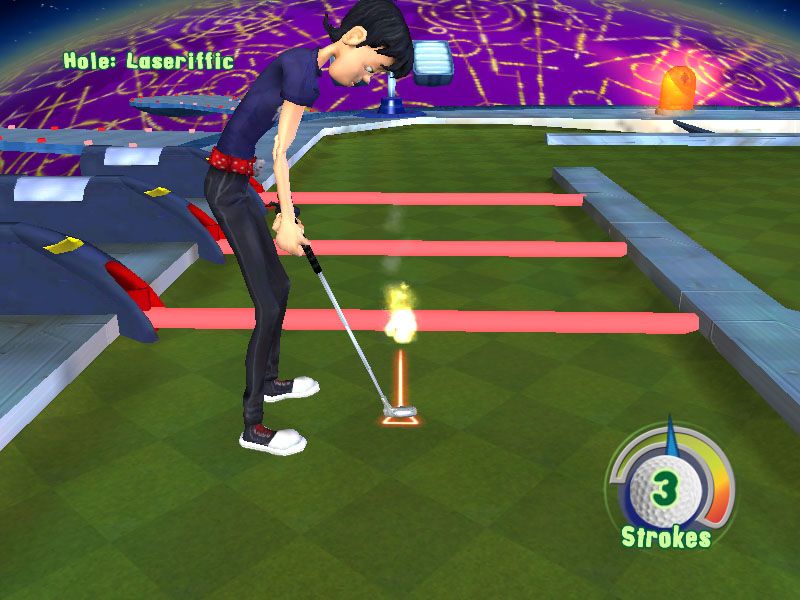 3D Ultra Mini Golf Adventures: Space (Windows) screenshot: Laser-fried golf ball